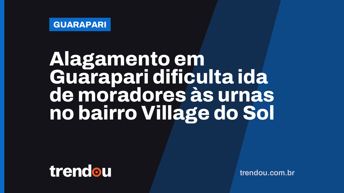 Alagamento em Guarapari dificulta ida de moradores às urnas no bairro Village do Sol