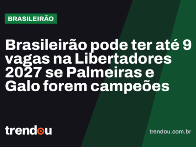 Brasileirão pode ter até 9 vagas na Libertadores 2027 se Palmeiras e Galo forem campeões