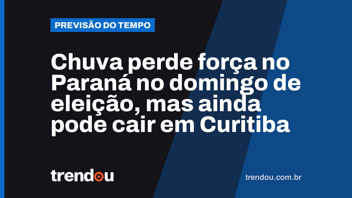 Chuva perde força no Paraná no domingo de eleição, mas ainda pode cair em Curitiba