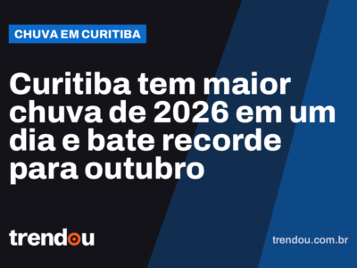 Curitiba tem maior chuva de 2026 em um dia e bate recorde para outubro
