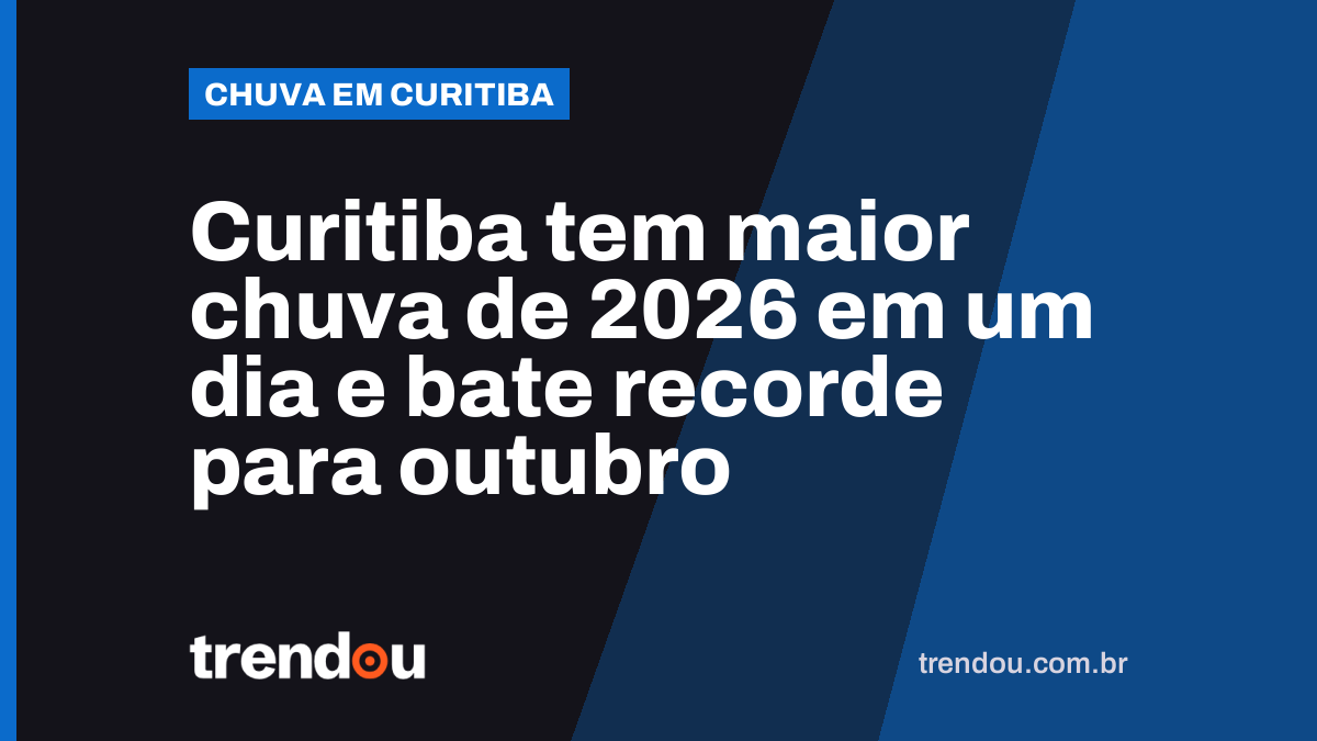Curitiba tem maior chuva de 2026 em um dia e bate recorde para outubro