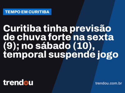 Curitiba tinha previsão de chuva forte na sexta (9); no sábado (10), temporal suspende jogo