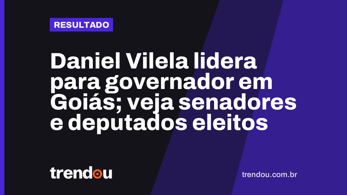 Daniel Vilela lidera para governador em Goiás; veja senadores e deputados eleitos