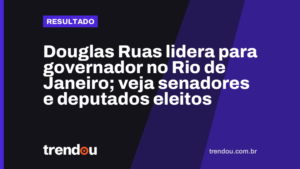 Douglas Ruas lidera para governador no Rio de Janeiro; veja senadores e deputados eleitos