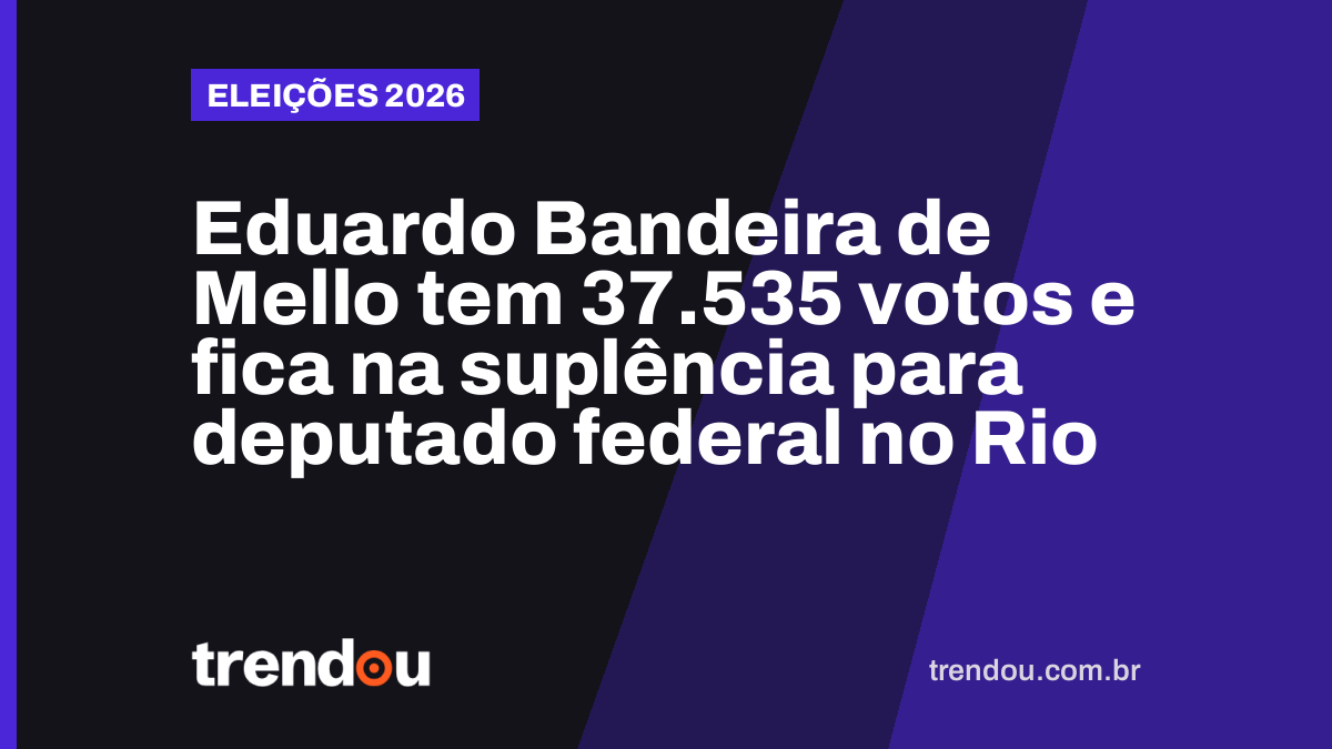 Eduardo Bandeira de Mello tem 37.535 votos e fica na suplência para deputado federal no Rio