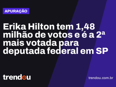 Erika Hilton tem 1,48 milhão de votos e é a 2ª mais votada para deputada federal em SP