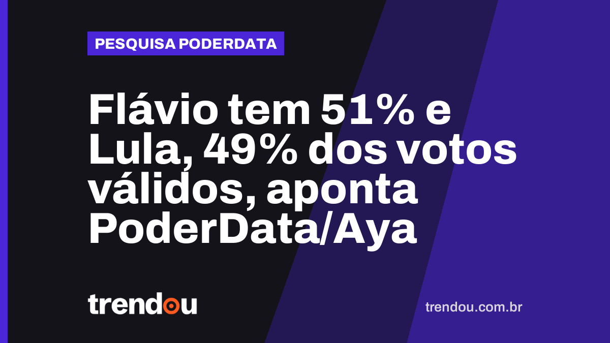 Flávio tem 51% e Lula, 49% dos votos válidos, aponta PoderData/Aya