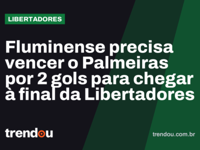 Fluminense precisa vencer o Palmeiras por 2 gols para chegar à final da Libertadores