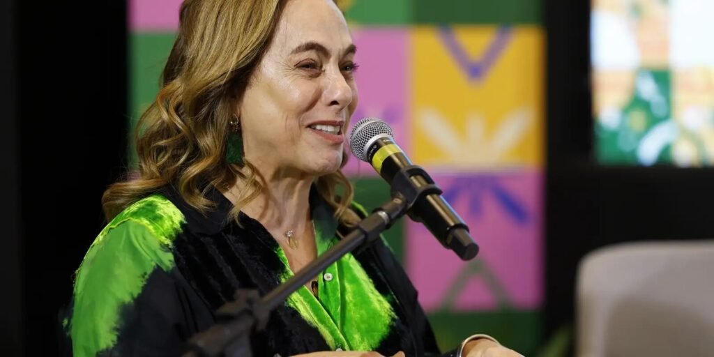 A apresentadora do Sem Censura, Cissa Guimarães, no lançamento do Brasil Criativo, no Rio de Janeiro