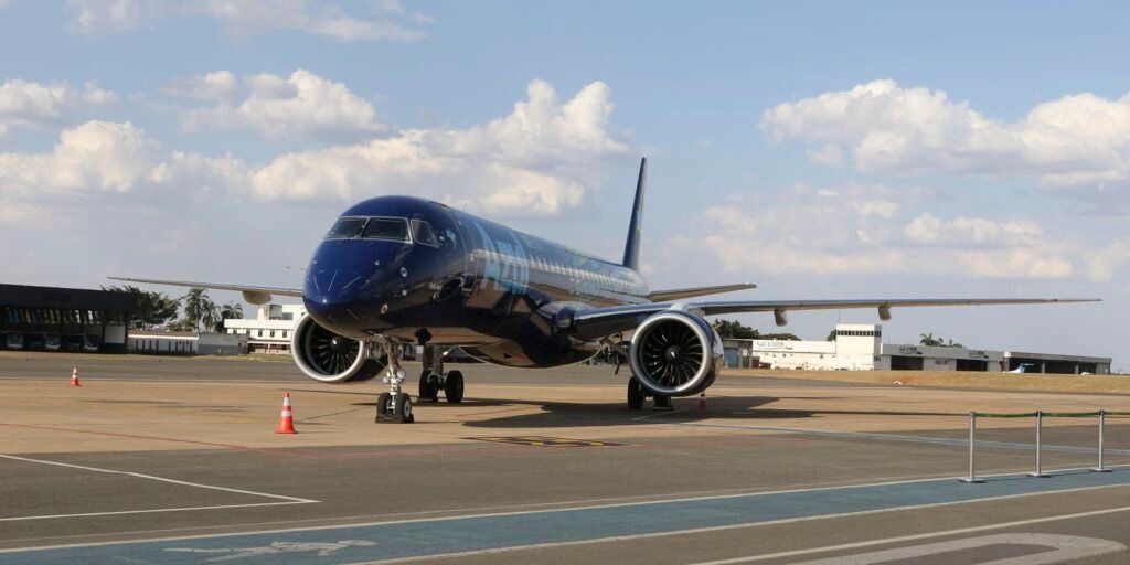 Apresentação do jato Embraer 195-E2, adquirido pela Azul Linhas Aéreas