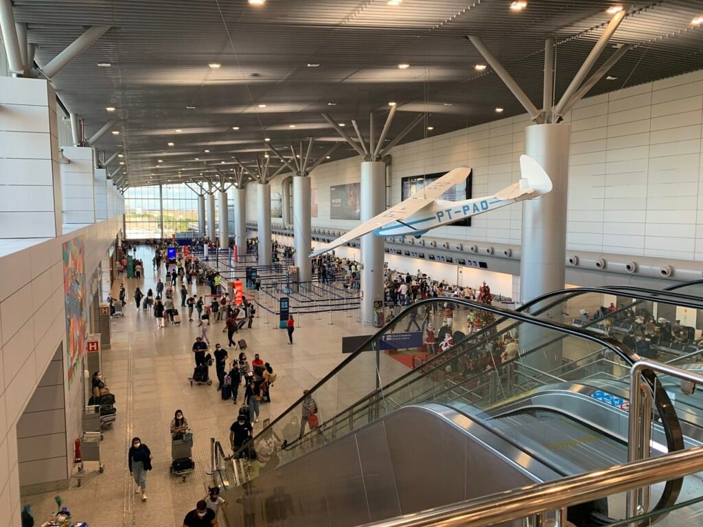 Área de check-in do Aeroporto Salgado Filho, em Porto Alegre