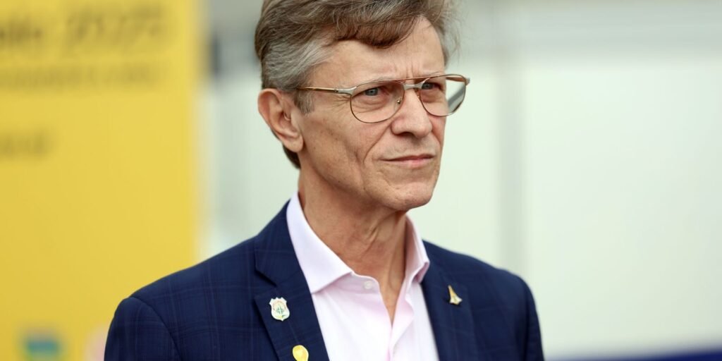 Diretor-Geral do Detran-DF, Marcu Antônio de Souza Bellini, durante a abertura da campanha Maio Amarelo 2025, em Brasília