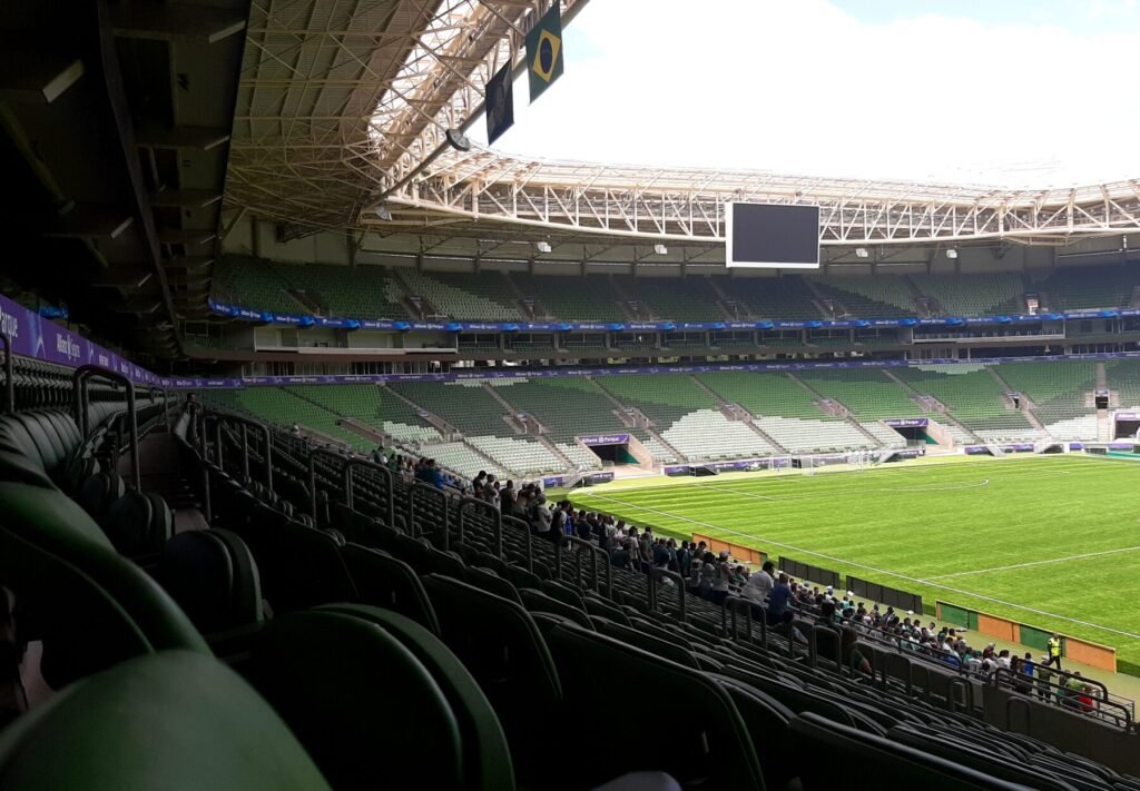 Arquibancadas do estádio do Palmeiras em São Paulo