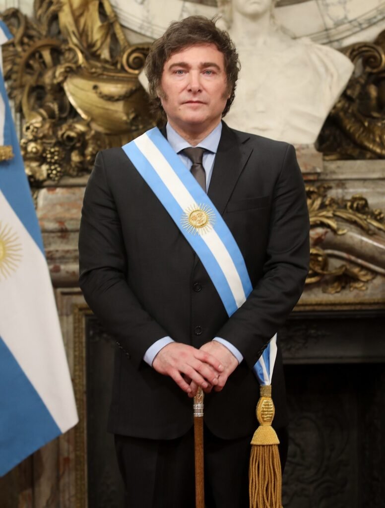 Javier Milei no Salão Branco, em imagem de arquivo