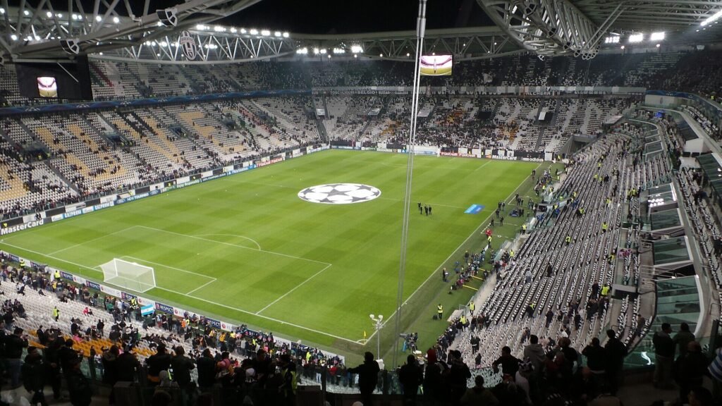 Partida de Champions League entre Juventus e Real Madrid, em Turim, em 2013