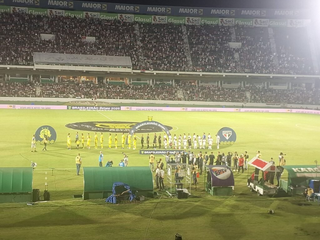 Jogo entre São Paulo e Mirassol, em abril de 2026