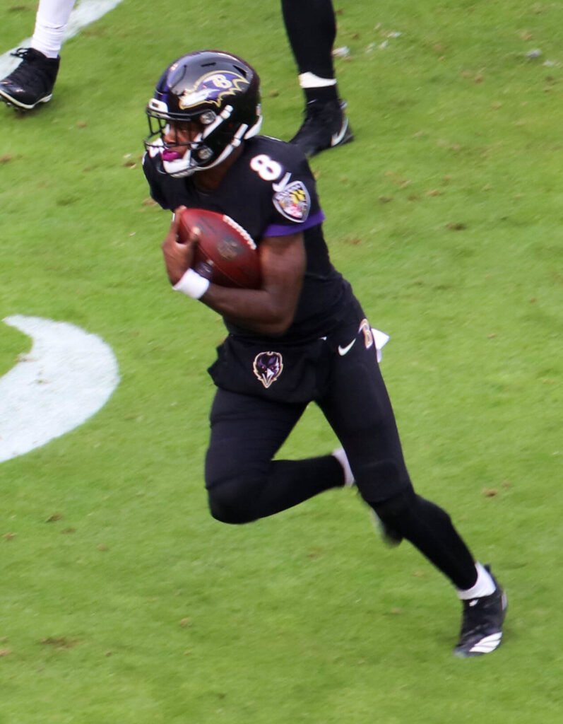 Lamar Jackson em jogo contra o Bengals, em 2018