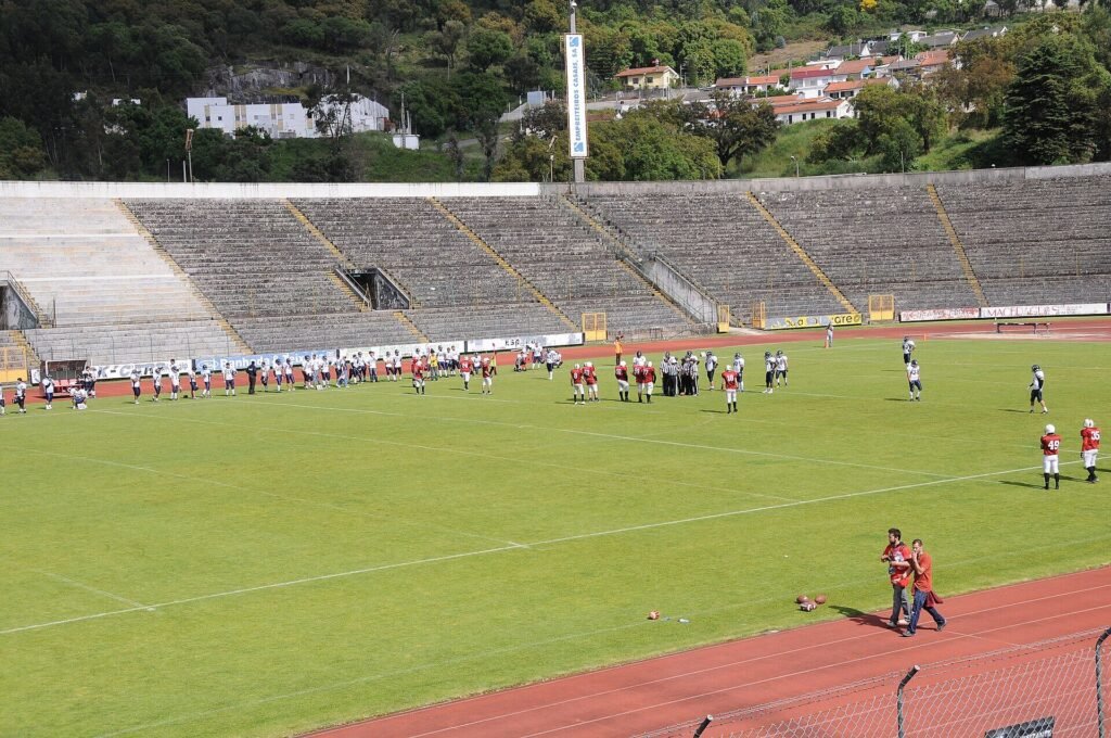 Outro lance de futebol americano em Braga, em imagem de arquivo