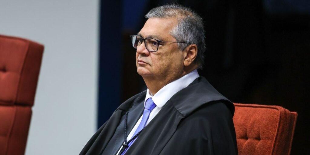 O ministro Flávio Dino durante sessão do Supremo Tribunal Federal, em Brasília