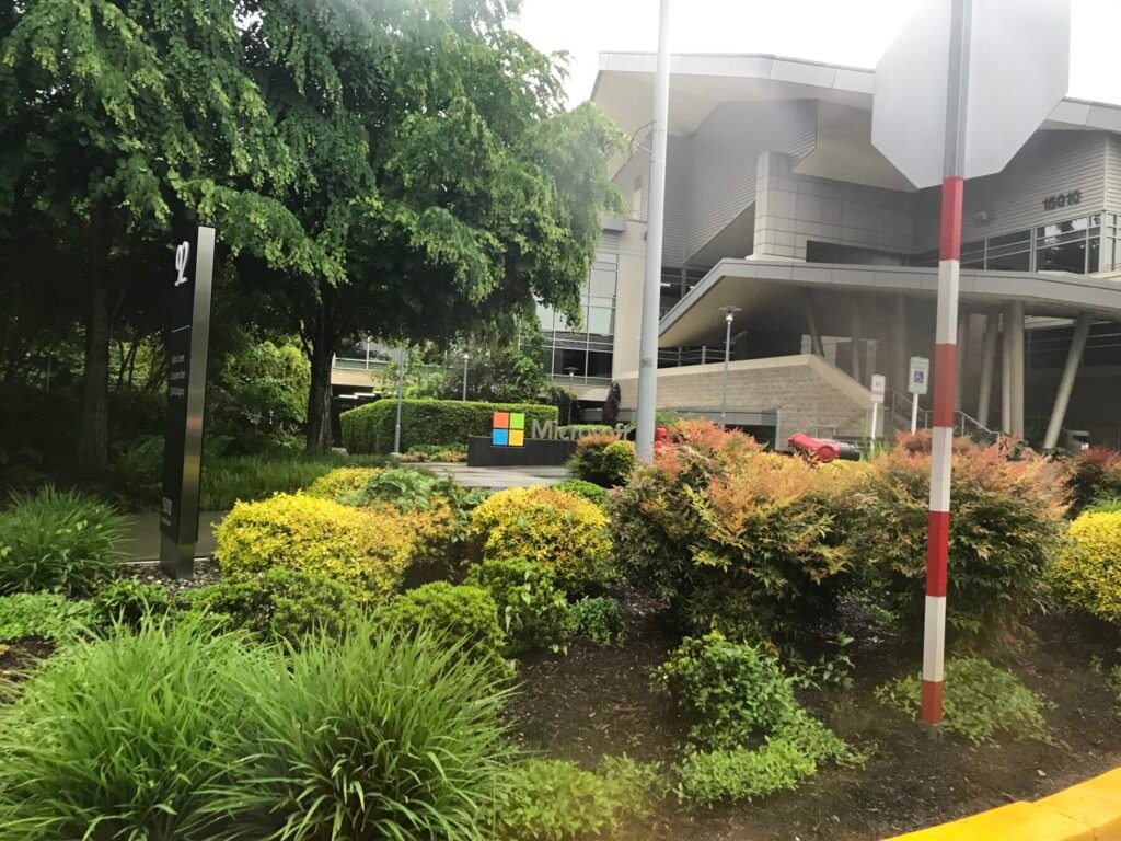Placa com o logotipo da Microsoft