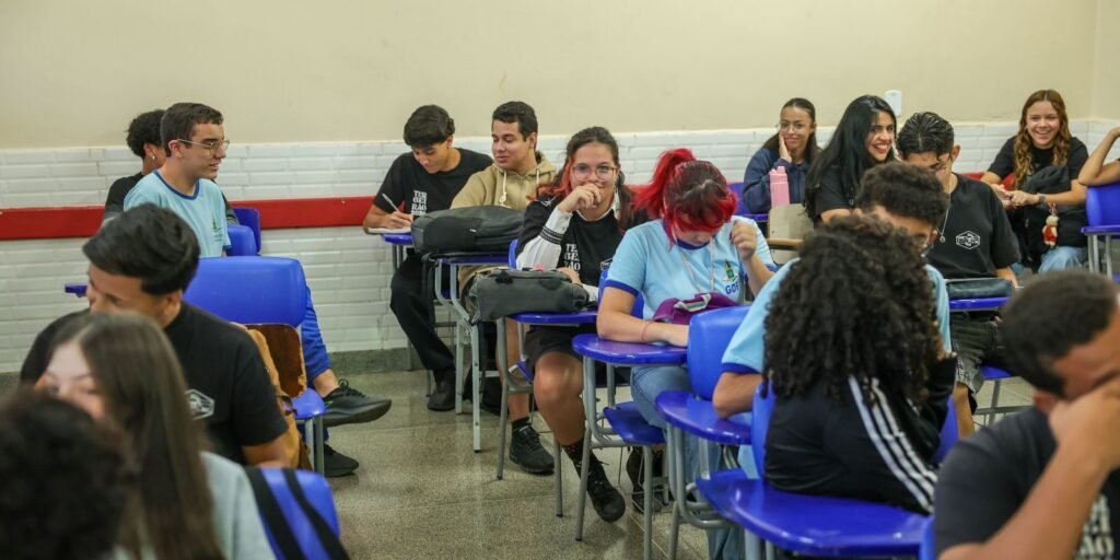 Sala de aula preparatória para o Enem, em Brasília