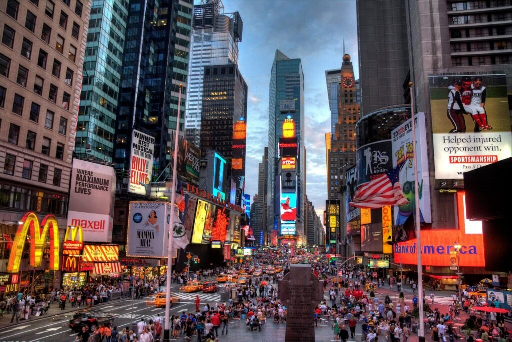 Vista do Times Square, em Nova York, em imagem de arquivo