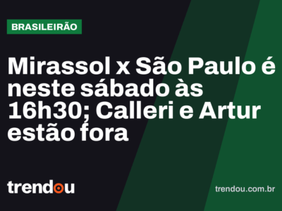 Mirassol x São Paulo é neste sábado às 16h30; Calleri e Artur estão fora