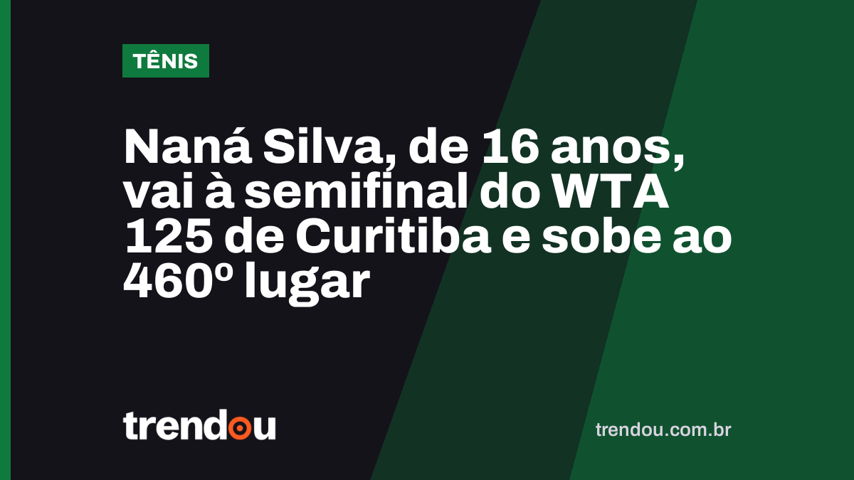 Naná Silva, de 16 anos, vai à semifinal do WTA 125 de Curitiba e sobe ao 460º lugar