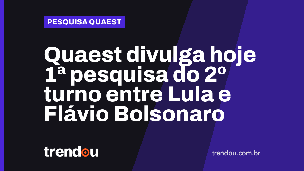 Quaest divulga hoje 1ª pesquisa do 2º turno entre Lula e Flávio Bolsonaro