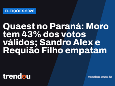 Quaest no Paraná: Moro tem 43% dos votos válidos; Sandro Alex e Requião Filho empatam