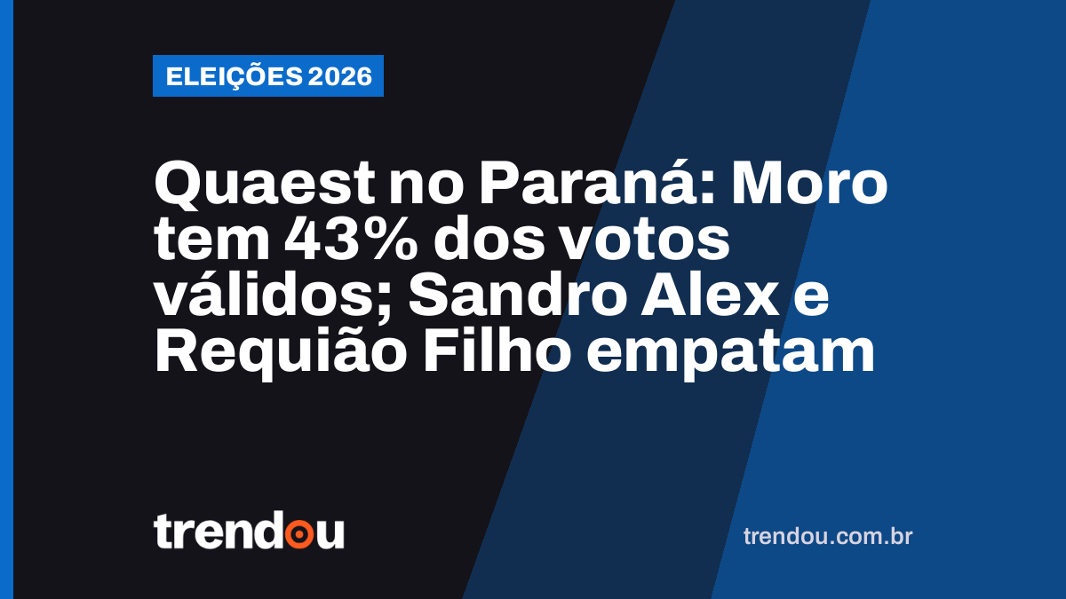 Quaest no Paraná: Moro tem 43% dos votos válidos; Sandro Alex e Requião Filho empatam