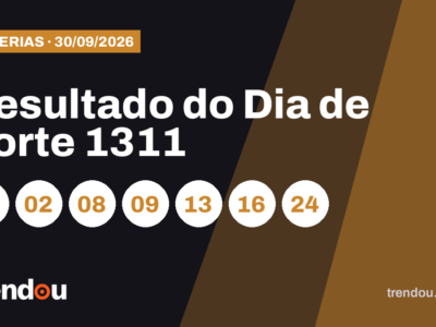 Resultado do Dia de Sorte 1311 (30/9): acumulou e prêmio vai a R$ 1,5 milhão