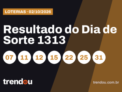 Resultado do Dia de Sorte 1313 (2/10): acumulou e prêmio vai a R$ 2,2 milhões