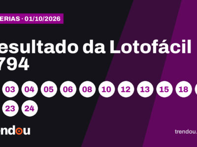 Resultado da Lotofácil 3794 (1º/10): 3 apostas acertam os 15; veja os números