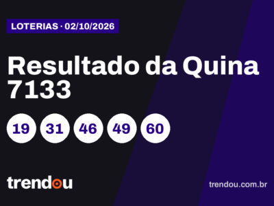 Resultado da Quina 7133 (2/10): acumulou e prêmio vai a R$ 17,5 milhões