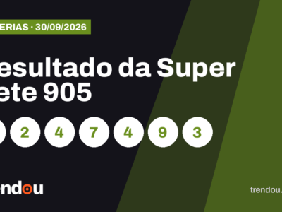 Resultado da Super Sete 905 (30/9): acumulou e prêmio vai a R$ 10 milhões