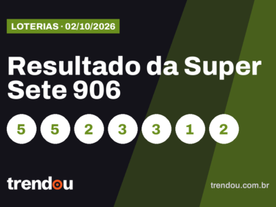 Resultado da Super Sete 906 (2/10): acumulou e prêmio vai a R$ 10,3 milhões