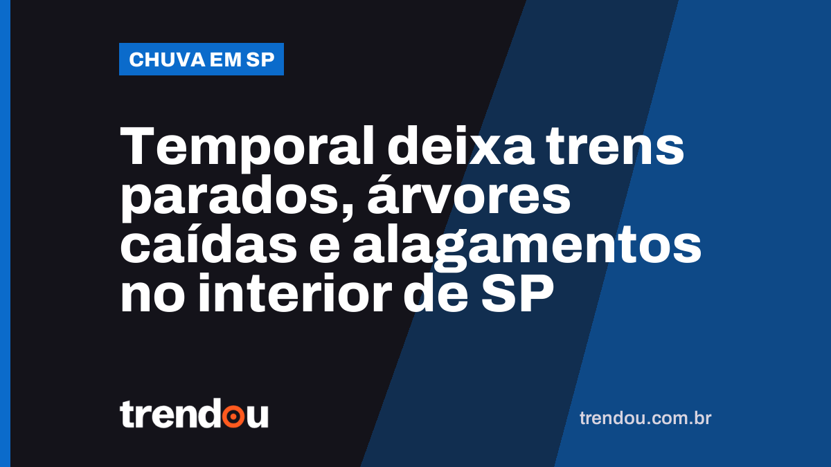 Temporal deixa trens parados, árvores caídas e alagamentos no interior de SP