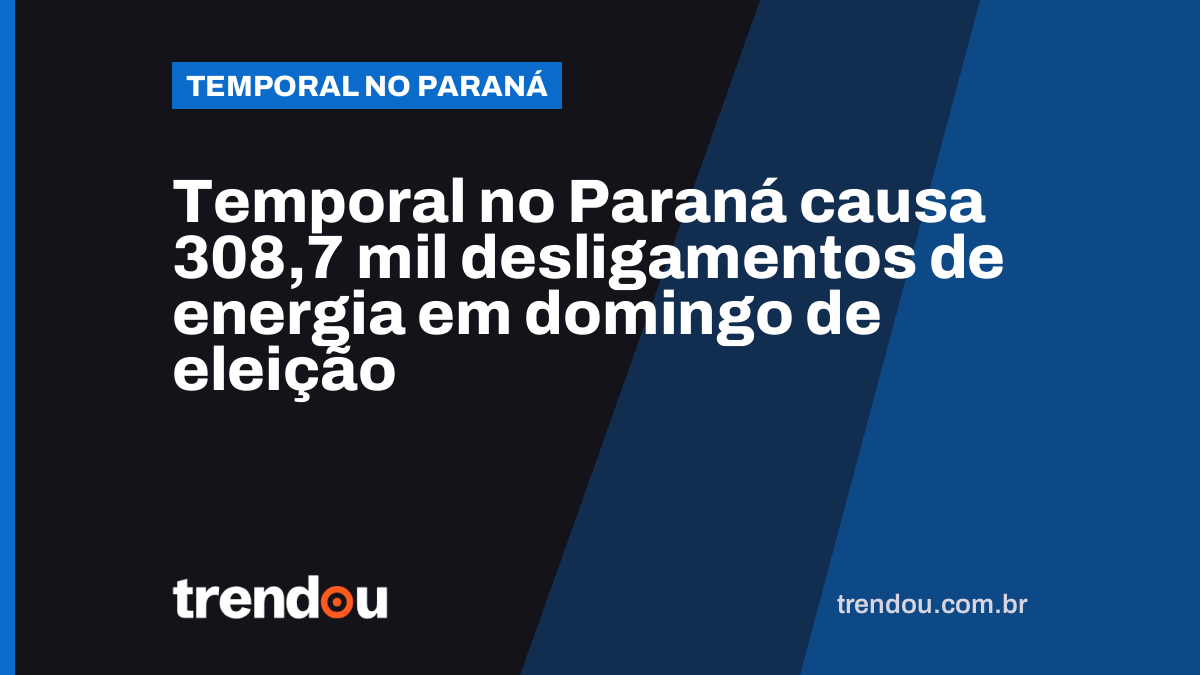 Temporal no Paraná causa 308,7 mil desligamentos de energia em domingo de eleição