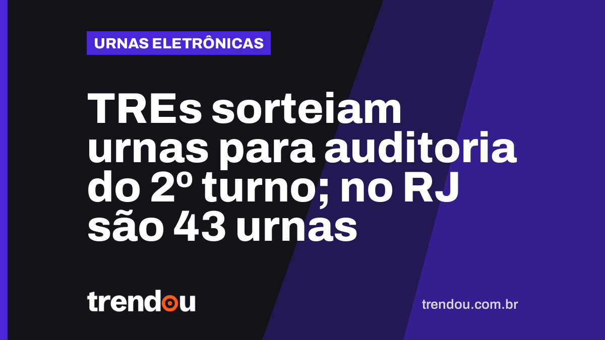 TREs sorteiam urnas para auditoria do 2º turno; no RJ são 43 urnas