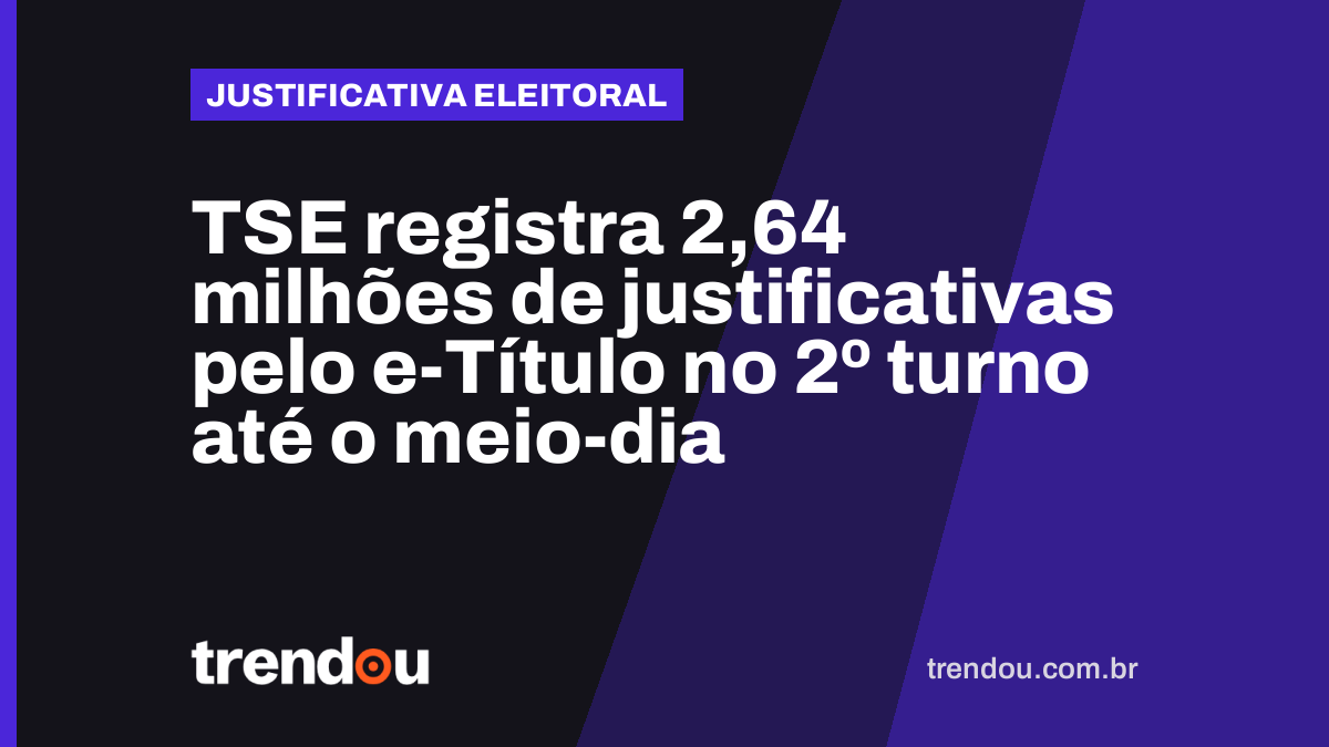 TSE registra 2,64 milhões de justificativas pelo e-Título no 2º turno até o meio-dia