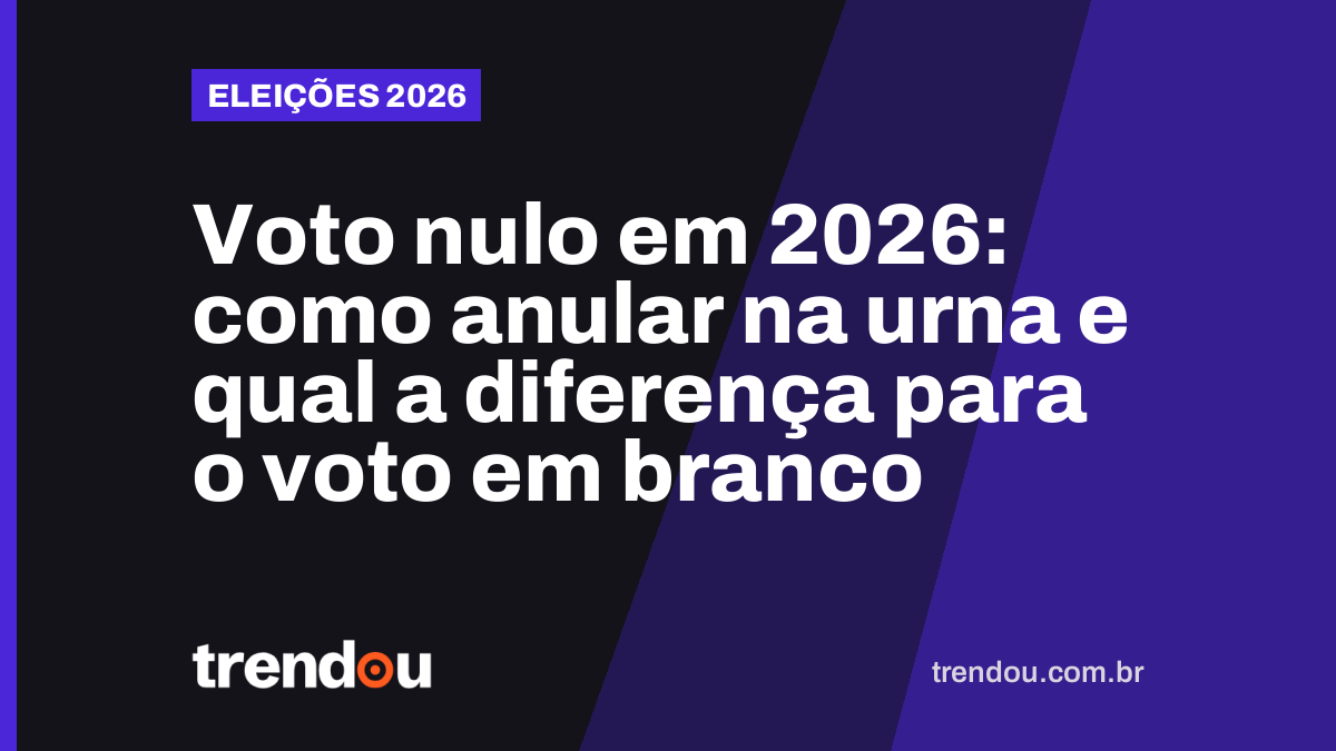 Voto nulo em 2026: como anular na urna e qual a diferença para o voto em branco